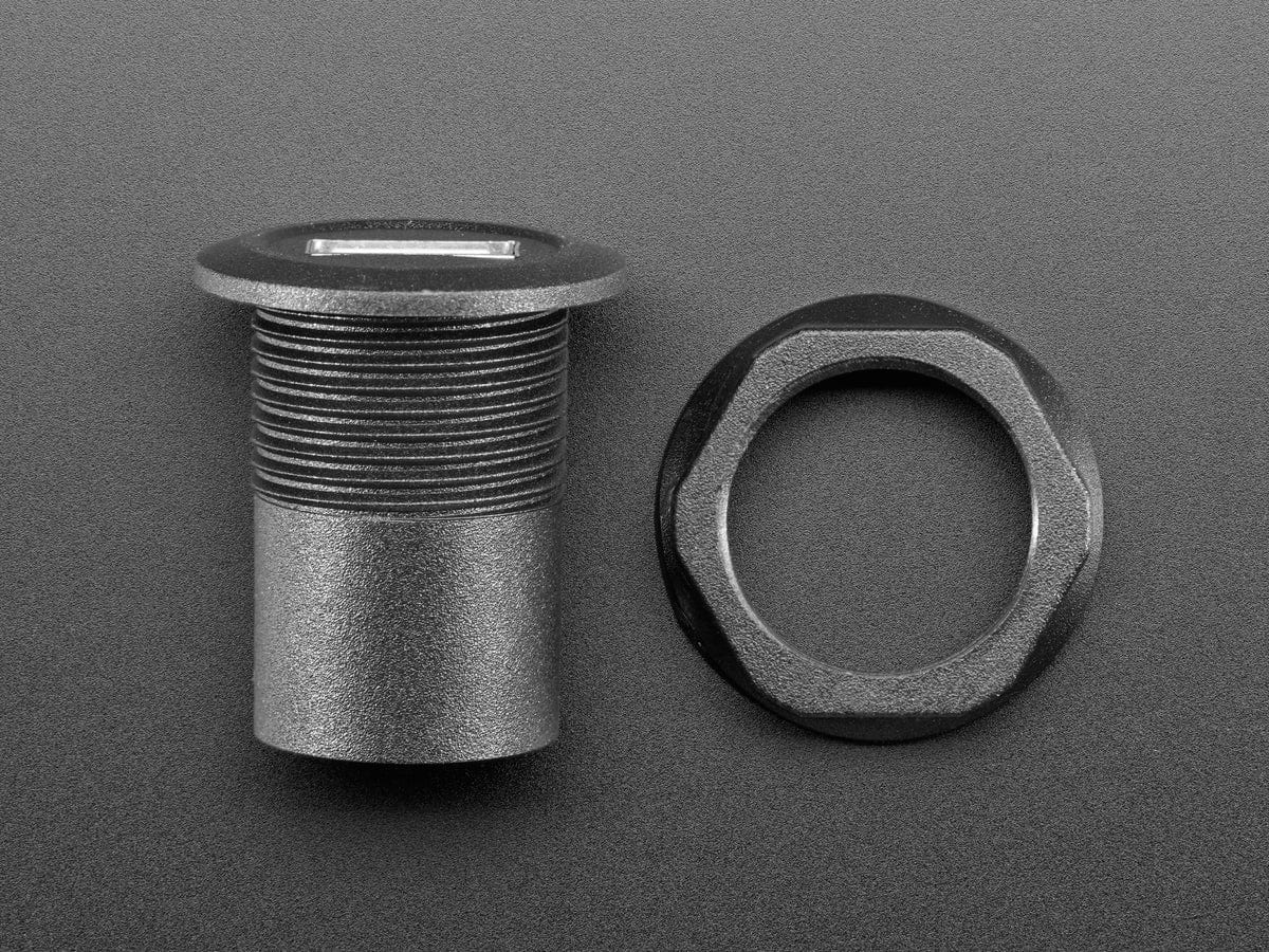 USB Mini B Jack to USB A Jack Round Panel Mount Adapter - Image 4