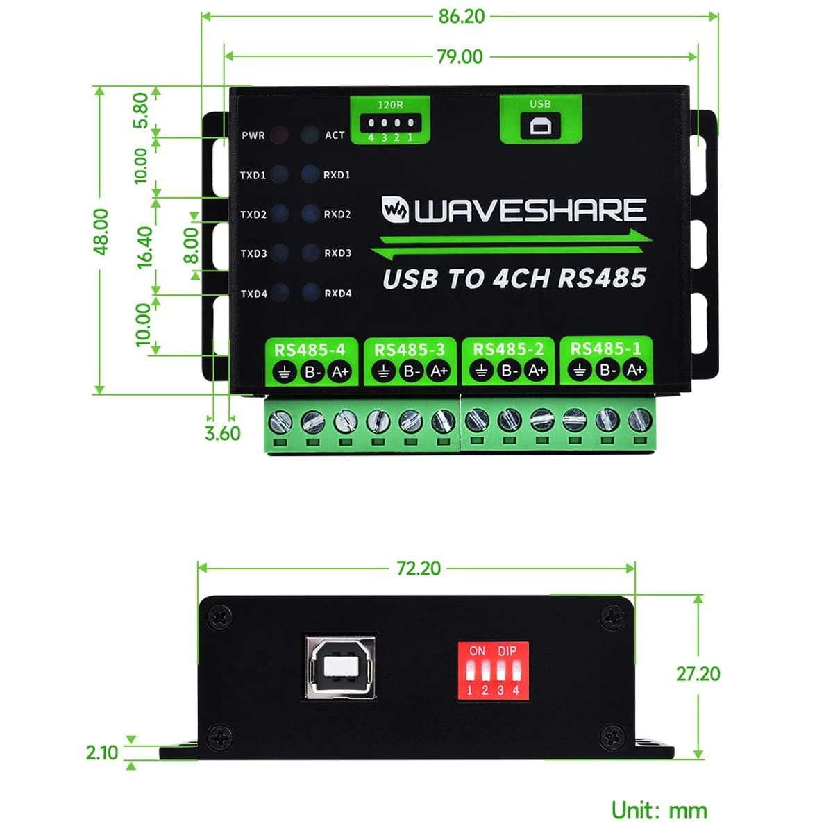 Industrial USB to 4-Channel RS485 Converter - Image 7