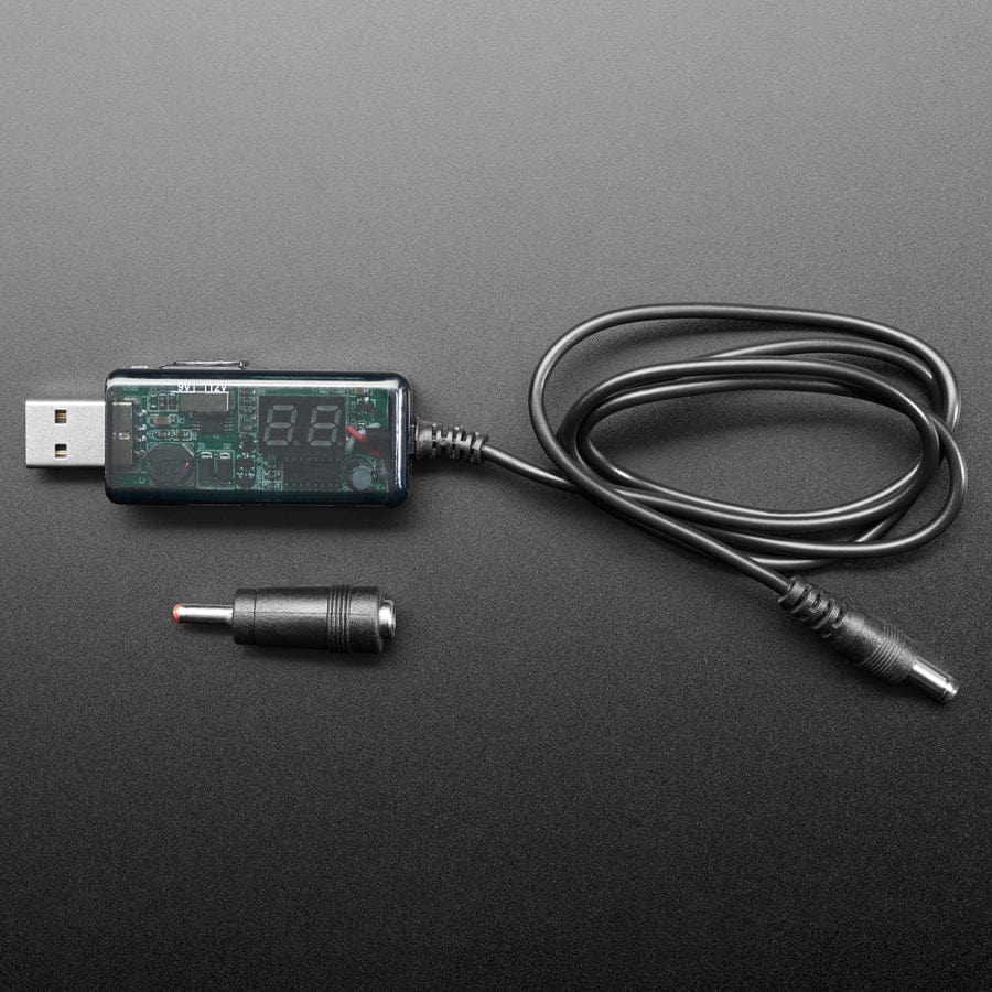 USB to 5.5mm/2.1mm DC Booster Cable - 9V or 12V Output - Image 2