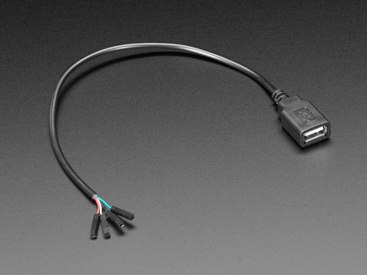USB Type A Jack Breakout Cable with Premium Female Jumpers (30cm long)