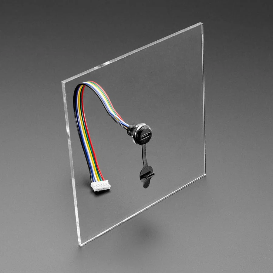 USB Type C Screw Panel Mount to 6 pin JST PH Cable - Image 2