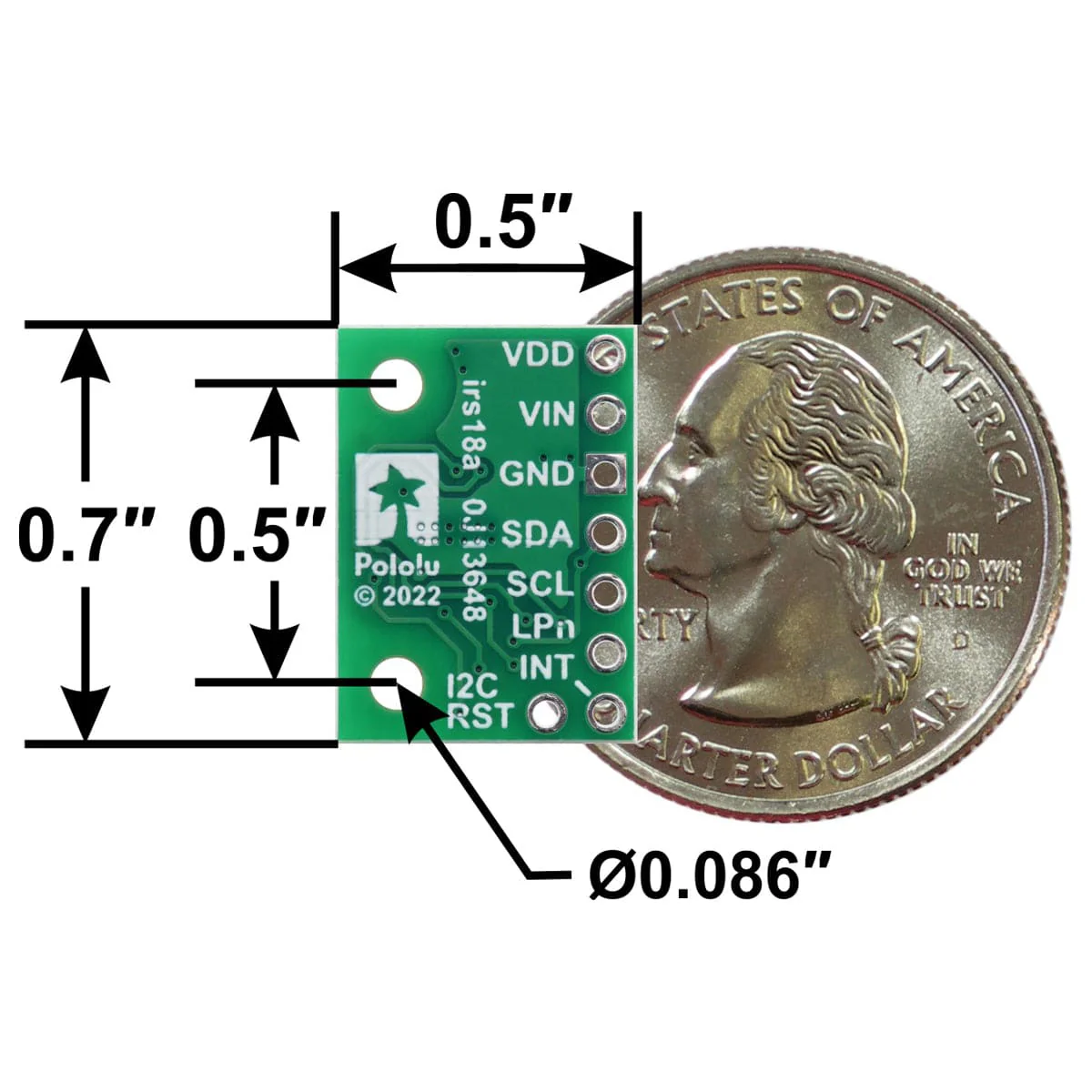 VL53L5CX Time-of-Flight 8×8-Zone Distance Sensor Carrier with Voltage Regulator - 400cm Max - Image 4