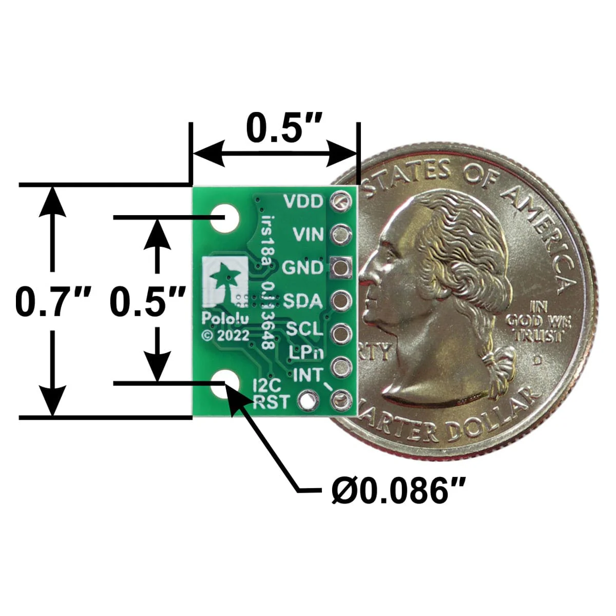 Pololu VL53L7CX Time-of-Flight 8×8-Zone Wide FOV Distance Sensor Carrier with Voltage Regulator - 350cm Max - Image 4