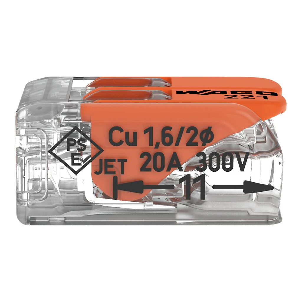 WAGO 221-412 32A 2-Way Lever Connectors - Pack of 3 - Image 4