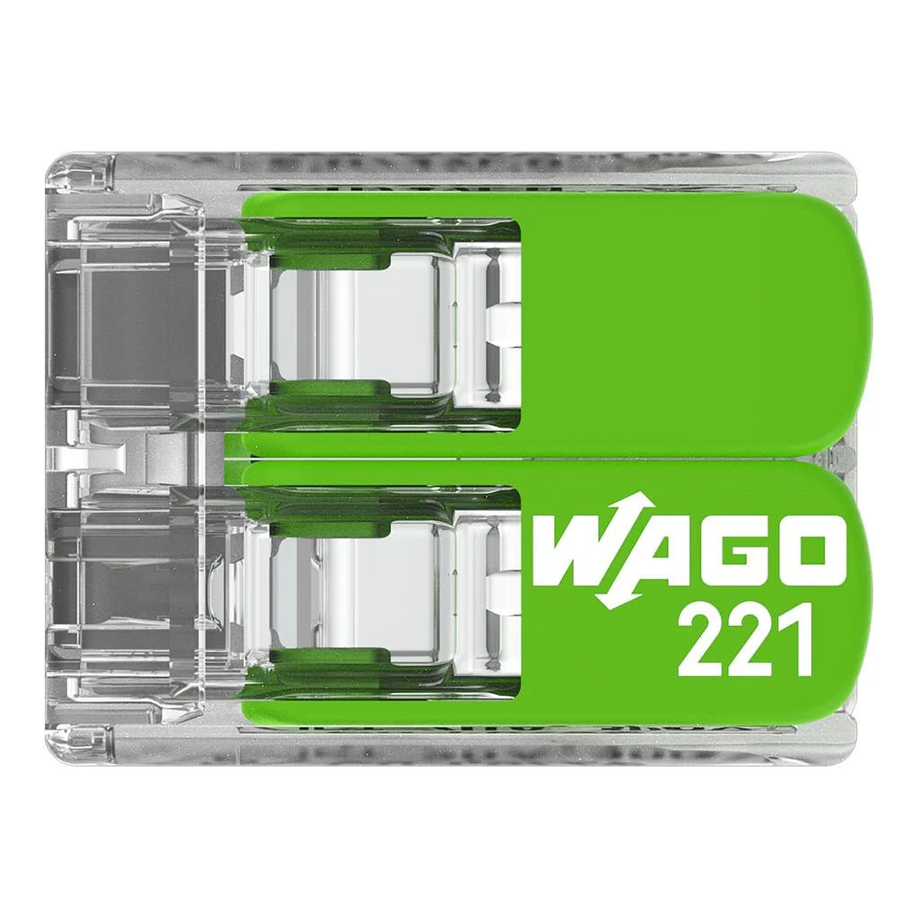 WAGO Green 221-422 32A 2-Way Lever Connectors - Pack of 3 - Image 5