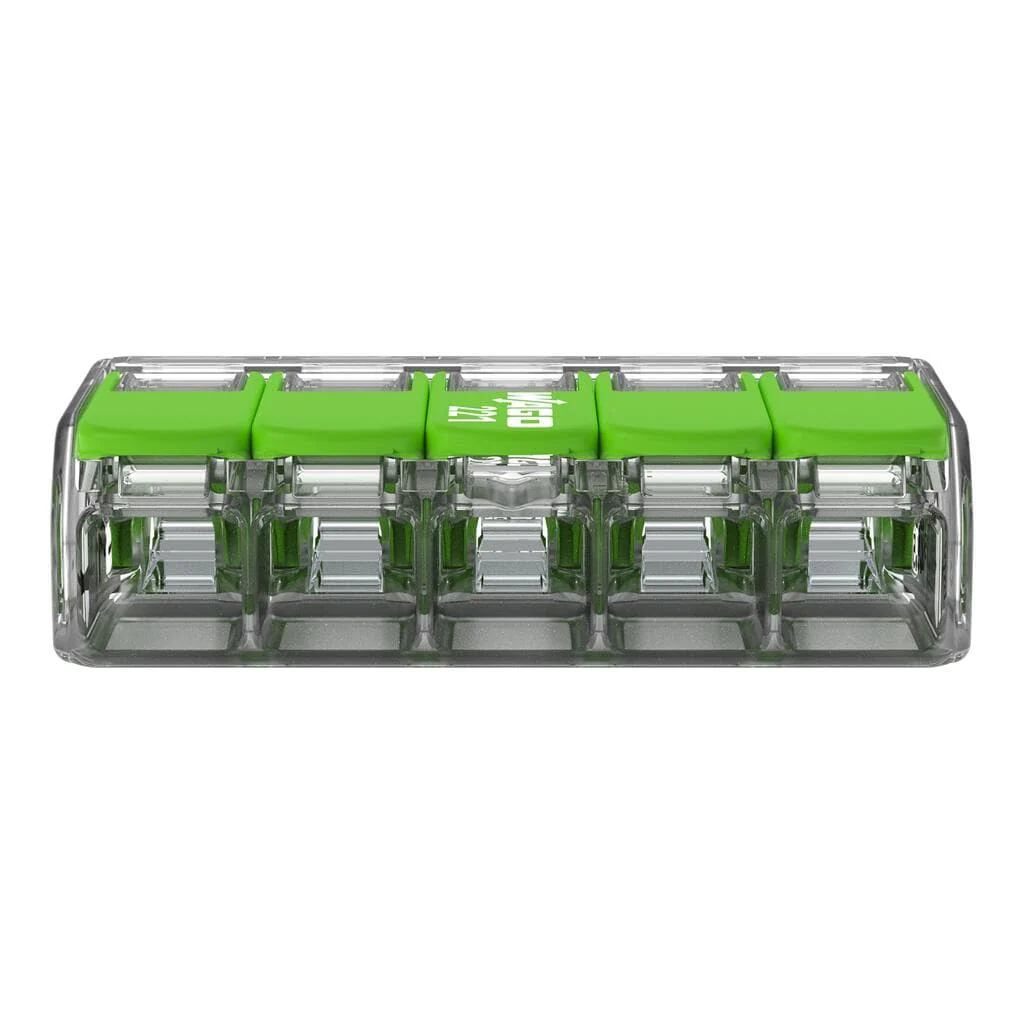 WAGO Green 221-425 32A 5-Way Lever Connectors - Pack of 3 - Image 6