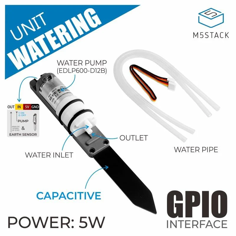 M5Stack Watering Unit with Mositure Sensor and Pump - Image 2