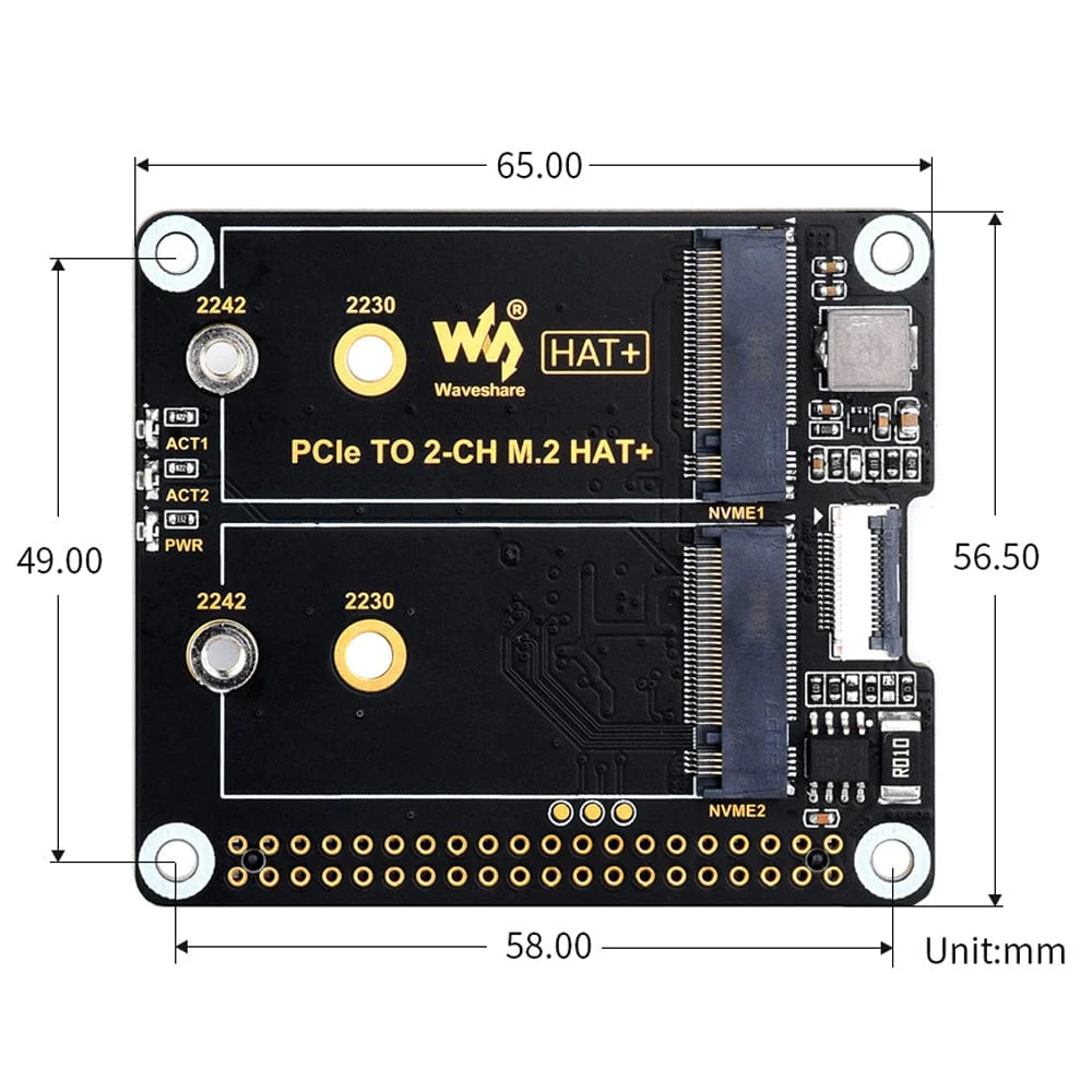 Waveshare Dual-Channel M.2 HAT+ for Raspberry Pi 5 - Image 11