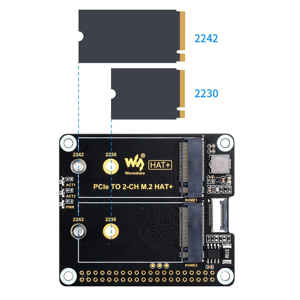 Waveshare Dual-Channel M.2 HAT+ for Raspberry Pi 5 - Image 6
