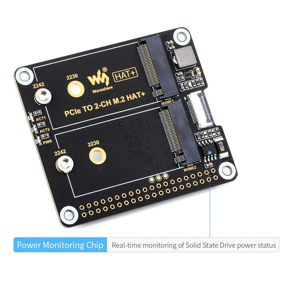 Waveshare Dual-Channel M.2 HAT+ for Raspberry Pi 5 - Image 7