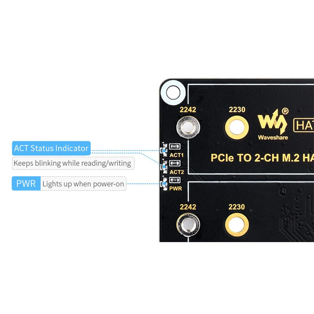 Waveshare Dual-Channel M.2 HAT+ for Raspberry Pi 5 - Image 9