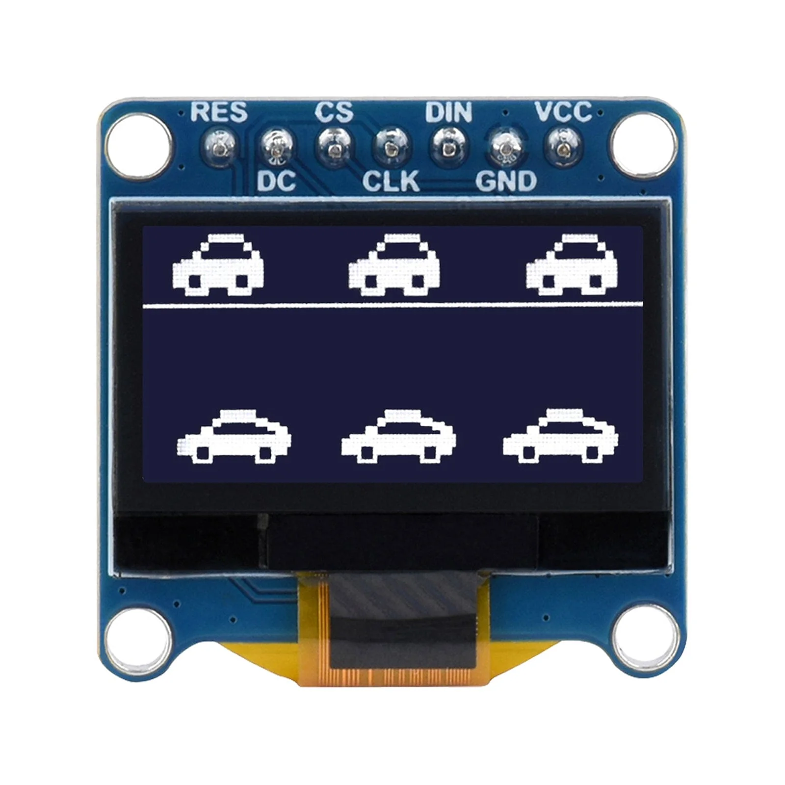 White 0.96" OLED Display Module (128x64)