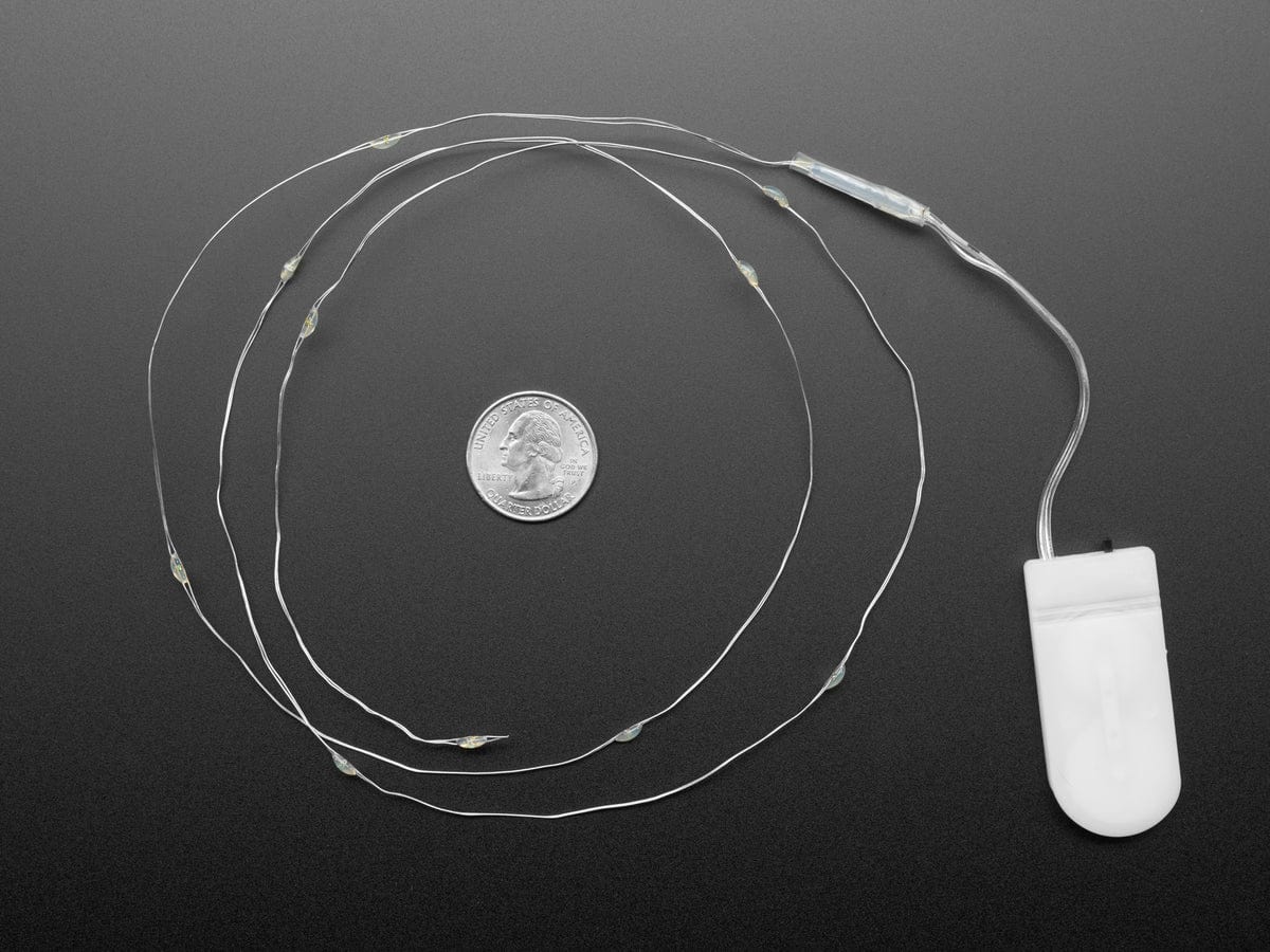 Wire Light LED Strand - 10 Blue LEDs + Coin Cell Holder [Discontinued] - Image 4