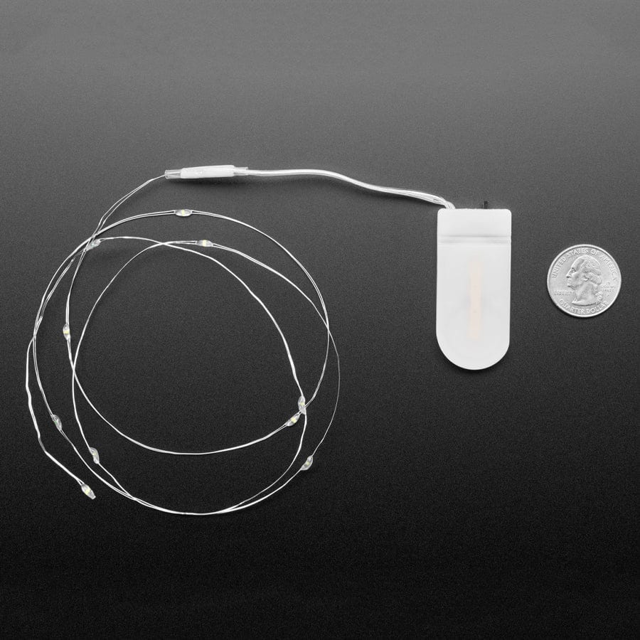 Wire Light LED Strand - 12 Cool White LEDs + Coin Cell Holder [discontinued] - Image 4