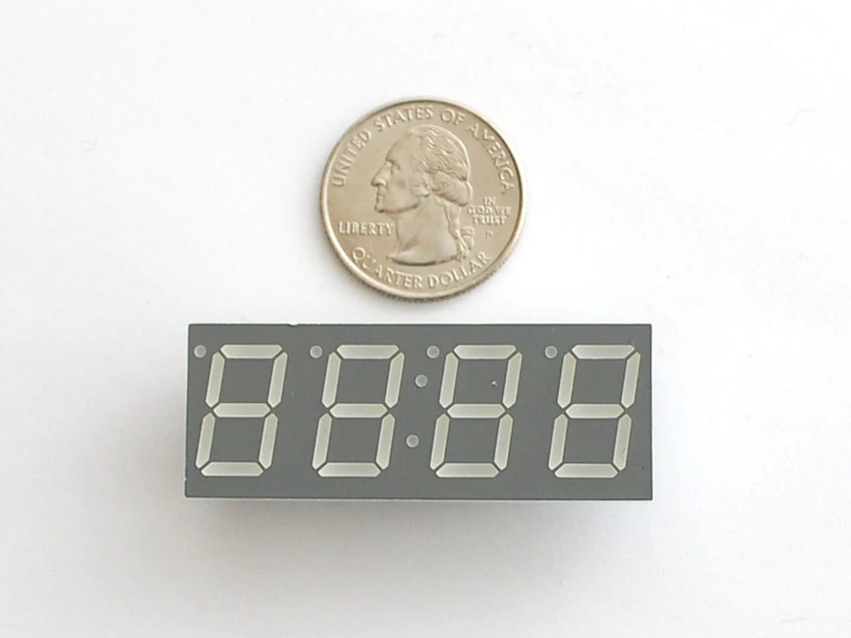 Yellow 7-segment clock display - 0.56" digit height - Image 3