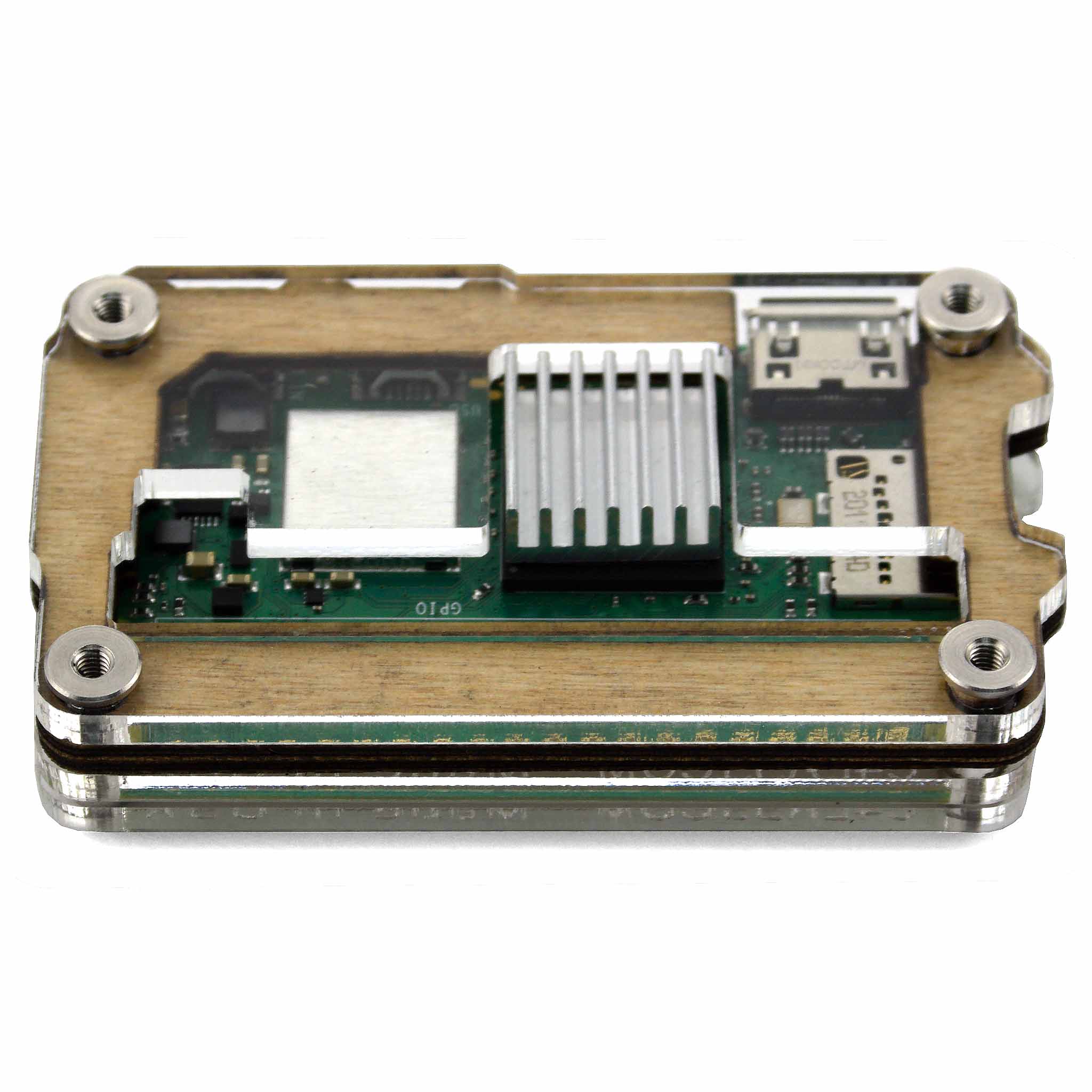 Zebra Zero GPIO Raspberry Pi Zero 2 Case - Wood - Image 3