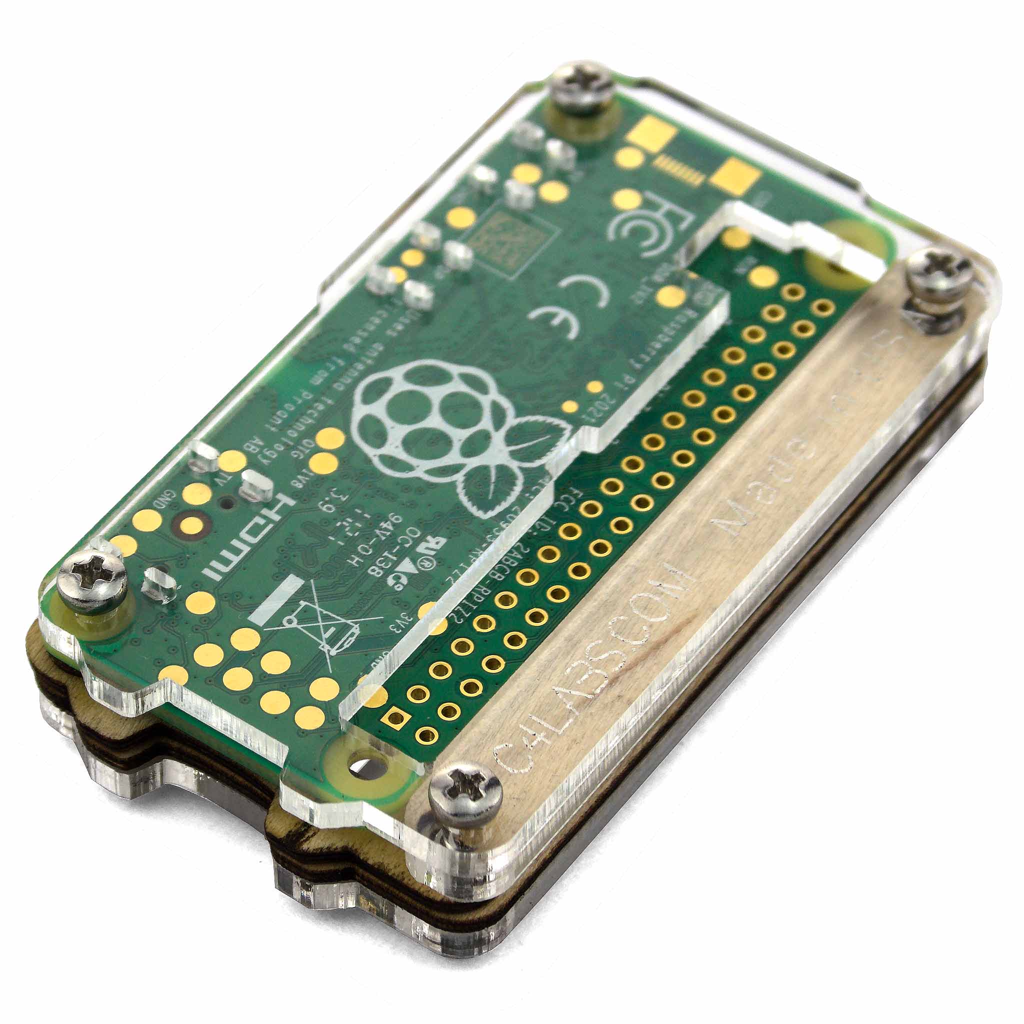 Zebra Zero GPIO Raspberry Pi Zero 2 Case - Wood - Image 4
