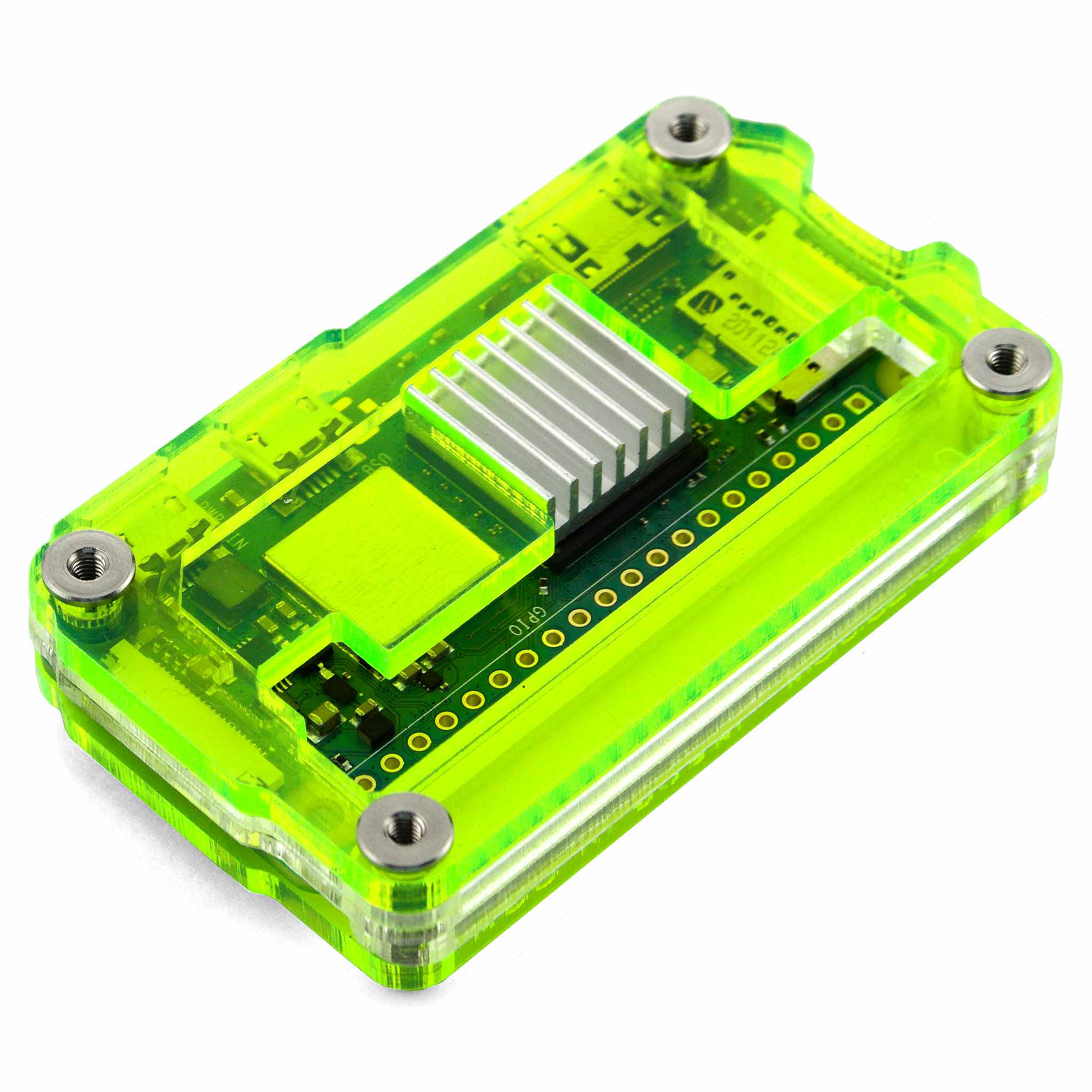 Zebra Zero GPIO Raspberry Pi Zero 2 Case - Lazer Lime - Image 2