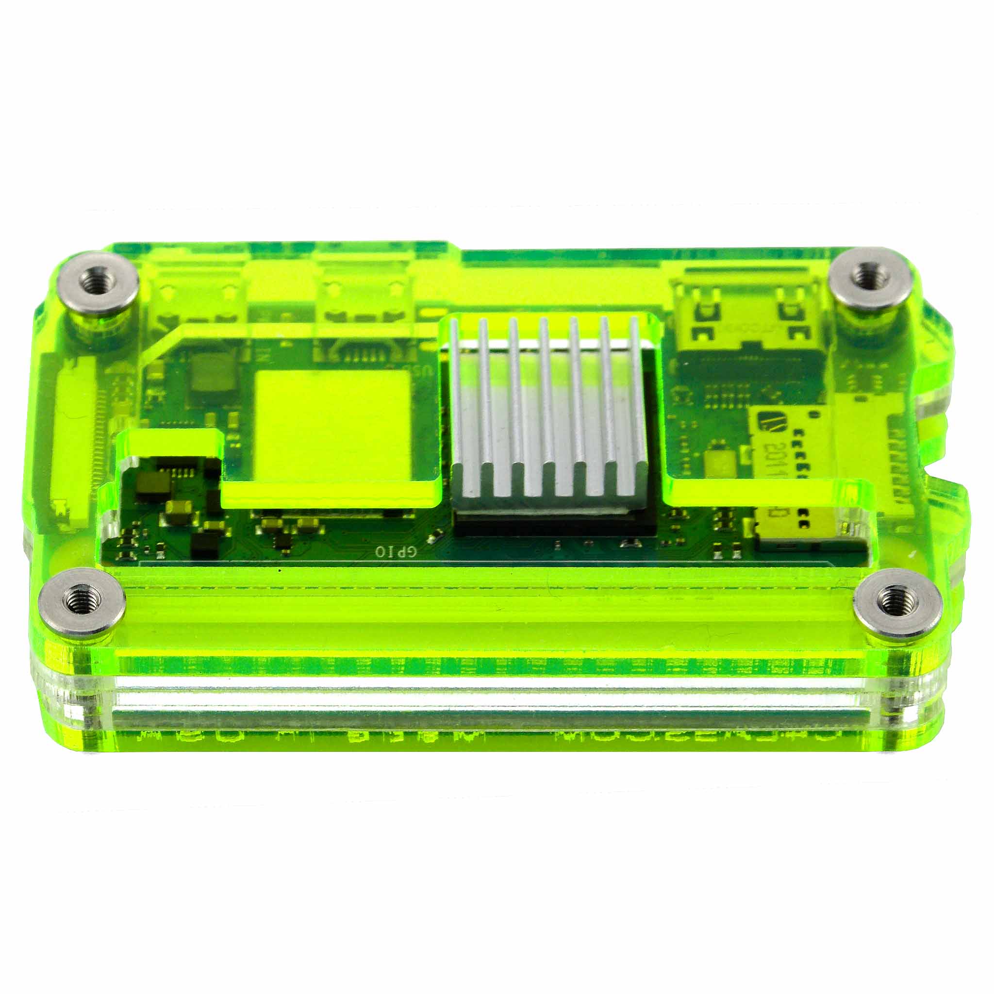 Zebra Zero GPIO Raspberry Pi Zero 2 Case - Lazer Lime - Image 3