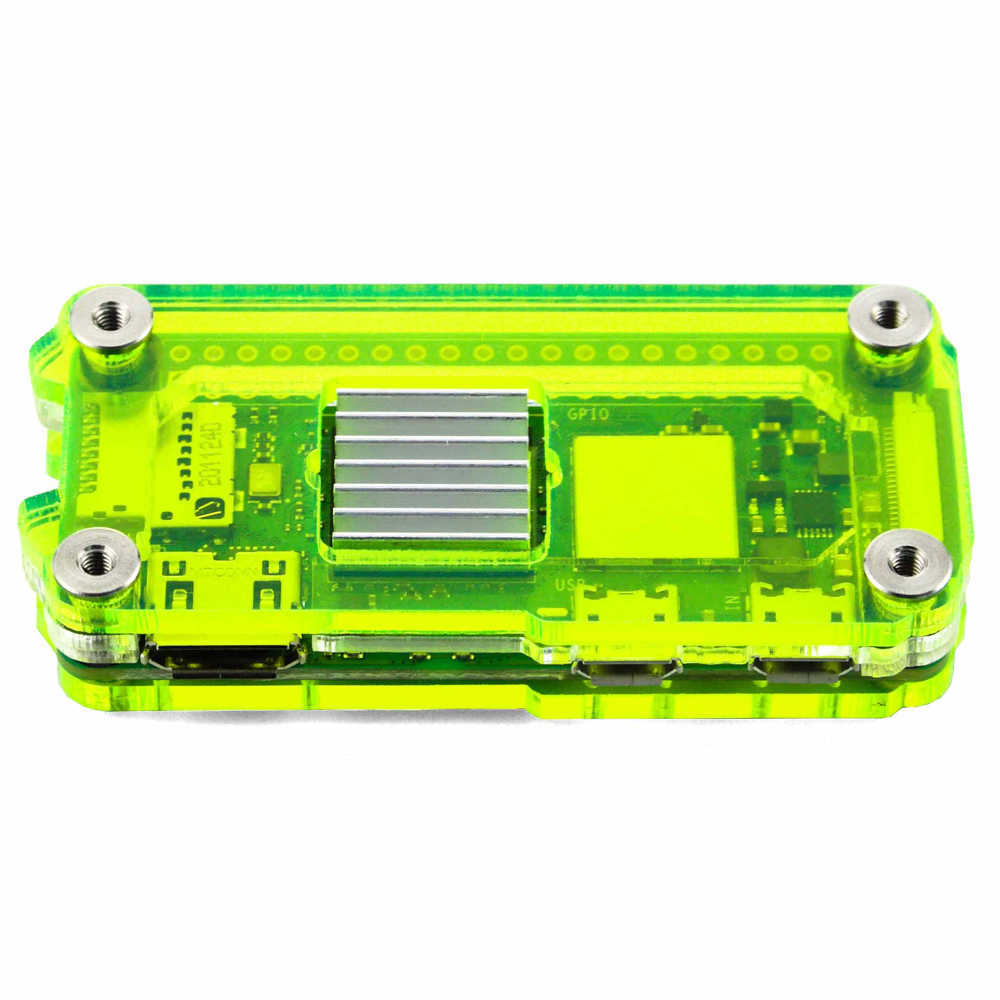 Zebra Zero Heatsink Raspberry Pi Zero 2 Case - Lazer Lime [Discontinued] - Image 3