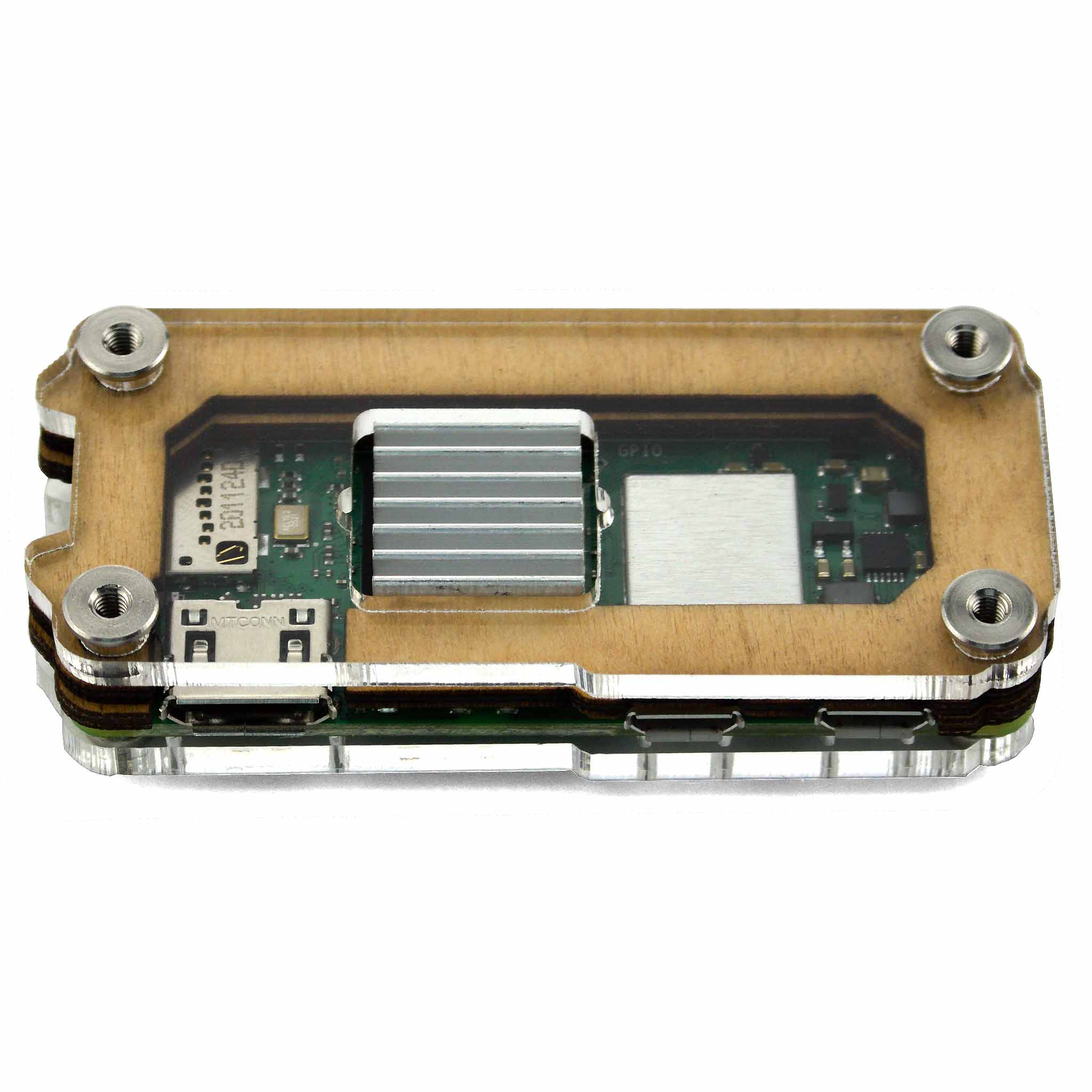 Zebra Zero Heatsink Raspberry Pi Zero 2 Case - Wood - Image 3